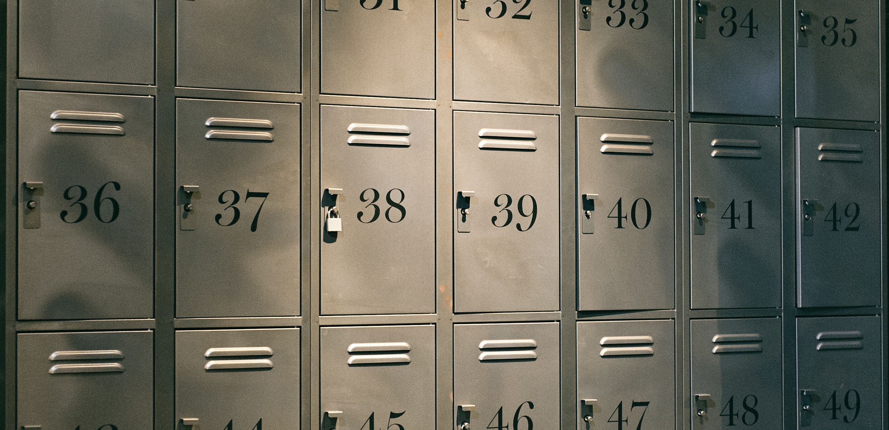 Locker doors showing repetition.  The idea is to repeat new knowledge and skills to create better habits.  
